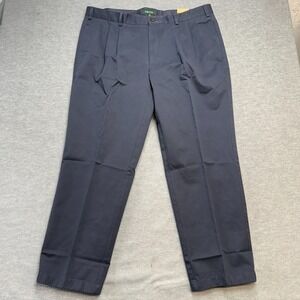 Orvis Pants Mens 42x30 Blue Graphite Ultimate Khakis Chino Pleated Twill NEW